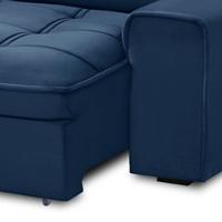 Sofá Retrátil Reclinável Para Sala 3 Lugares 210cm Asaph F04 Veludo Azul - Lyam Decor - 8