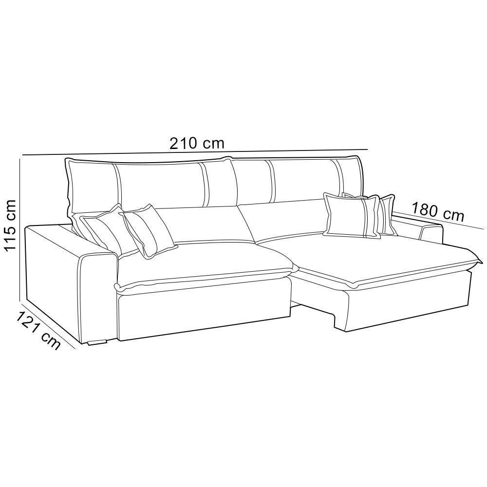 Sofá Retrátil Reclinável Para Sala 3 Lugares 210cm Aisha F04 Veludo Cinza Claro - Lyam Decor - 4