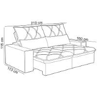 Sofá Retrátil Reclinável Para Sala 3 Lugares 210cm Aires F04 Veludo Cinza Escuro - Lyam Decor