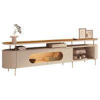 Rack Para Sala De Estar Tv 85 Pol Orgânico Sâmia B01 Off White Cinamomo - Lyam Decor - 1