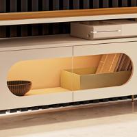 Rack Para Sala De Estar Tv 85 Pol Orgânico Sâmia B01 Off White Cinamomo - Lyam Decor - 5