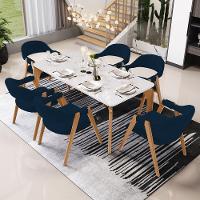 Kit 03 Cadeiras De Jantar E Estar Living Estofada Nadja L02 Suede Azul Marinho - Lyam Decor - 2