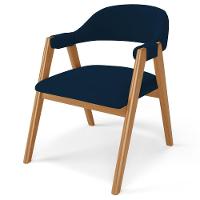 Kit 03 Cadeiras De Jantar E Estar Living Estofada Nadja L02 Suede Azul Marinho - Lyam Decor - 6