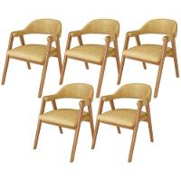 Kit 05 Cadeiras De Jantar E Estar Living Estofada Nadja L02 Couríssimo Fendi - Lyam Decor - 1