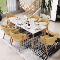 Kit 05 Cadeiras De Jantar E Estar Living Estofada Nadja L02 Couríssimo Fendi - Lyam Decor - 2