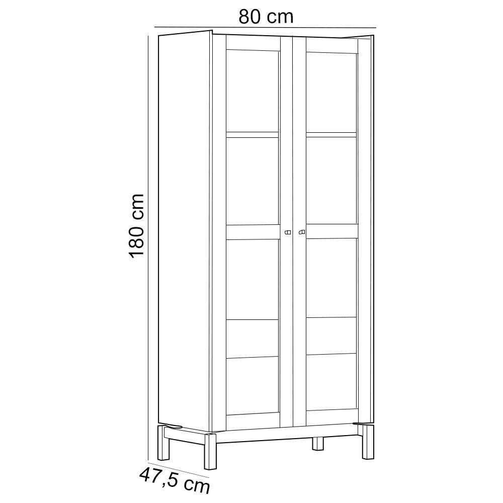 Cristaleira Para Sala De Jantar Bar 2 Portas 1 Gaveta Esdras F06 Tauari Concret - Lyam Decor - 4