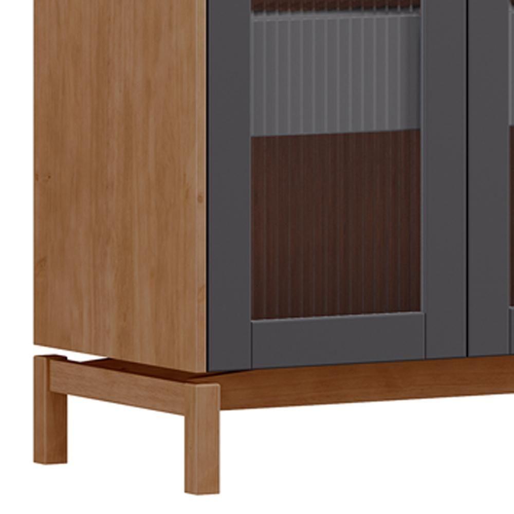 Cristaleira Para Sala De Jantar Bar 2 Portas 1 Gaveta Esdras F06 Tauari Concret - Lyam Decor - 5