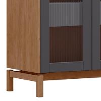 Cristaleira Para Sala De Jantar Bar 2 Portas 1 Gaveta Esdras F06 Tauari Concret - Lyam Decor - 5