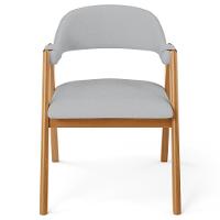 Kit 05 Cadeiras De Jantar E Estar Living Estofada Nadja L02 Linho Cinza - Lyam Decor - 3