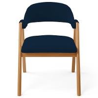 Kit 04 Cadeiras De Jantar E Estar Living Estofada Nadja L02 Suede Azul Marinho - Lyam Decor - 7