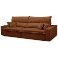 Sofá Retrátil Reclinável Para Sala 3 Lugares 230cm Aisha F04 Veludo Terracota - Lyam Decor - 6