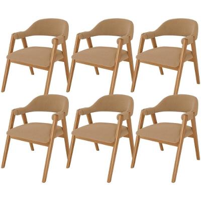 Kit 06 Cadeiras De Jantar E Estar Living Estofada Nadja L02 Bouclê Mostarda - Lyam Decor