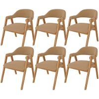 Kit 06 Cadeiras De Jantar E Estar Living Estofada Nadja L02 Bouclê Mostarda - Lyam Decor - 1