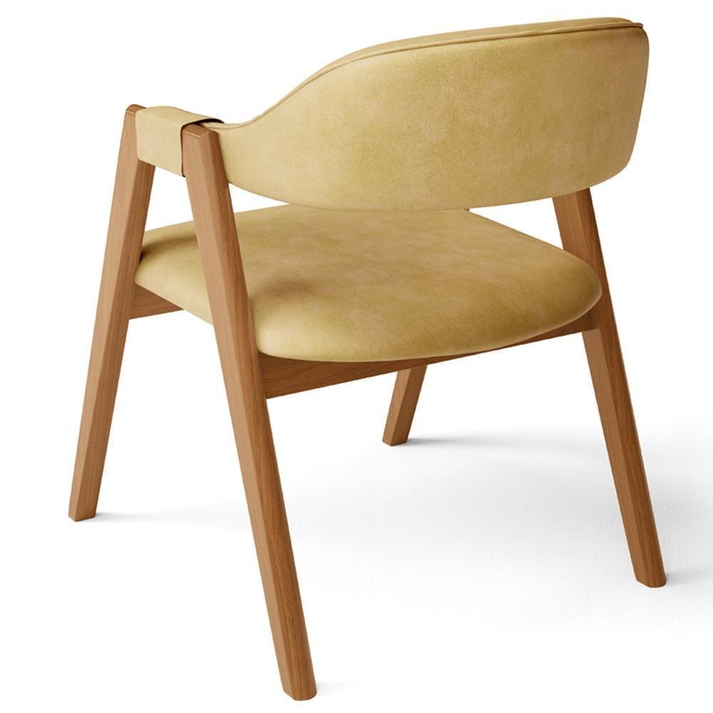 Kit 03 Cadeiras De Jantar E Estar Living Estofada Nadja L02 Couríssimo Fendi - Lyam Decor - 9