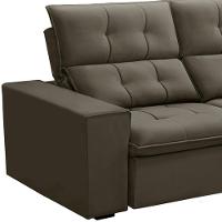 Sofá Retrátil Reclinável Para Sala 3 Lugares 210cm Vincent F04 Veludo Marrom Claro - Lyam Decor - 6