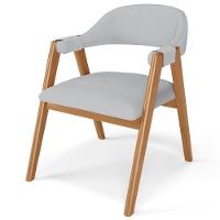 Kit 02 Cadeiras De Jantar E Estar Living Estofada Nadja L02 Linho Cinza - Lyam Decor - 6