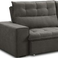 Sofá Retrátil Reclinável Para Sala 3 Lugares 240cm Neruda F04 Veludo Marrom Escuro - Lyam Decor - 7