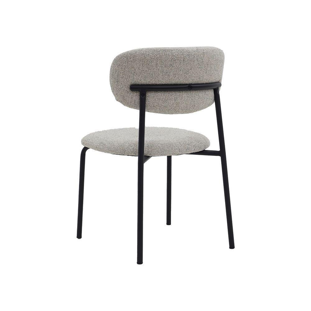 Cadeira De Jantar Manuela Estofada Cinza Base Reforçada Em Aço Waw Design - 5