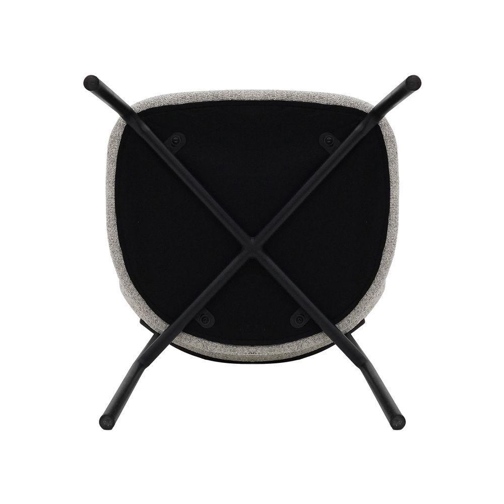 Cadeira De Jantar Manuela Estofada Cinza Base Reforçada Em Aço Waw Design - 6