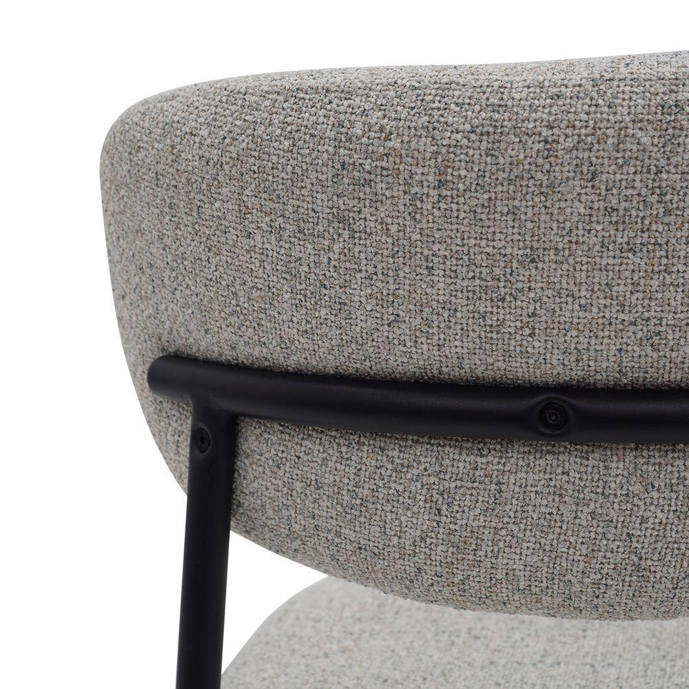 Cadeira De Jantar Manuela Estofada Cinza Base Reforçada Em Aço Waw Design - 8