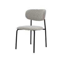 Cadeira De Jantar Manuela Estofada Cinza Base Reforçada Em Aço Waw Design - 1