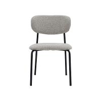 Cadeira De Jantar Manuela Estofada Cinza Base Reforçada Em Aço Waw Design - 2