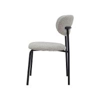 Cadeira De Jantar Manuela Estofada Cinza Base Reforçada Em Aço Waw Design - 3