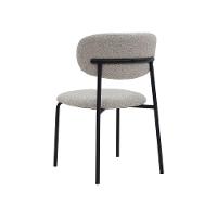 Cadeira De Jantar Manuela Estofada Cinza Base Reforçada Em Aço Waw Design - 5