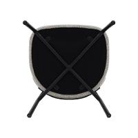 Cadeira De Jantar Manuela Estofada Cinza Base Reforçada Em Aço Waw Design - 6