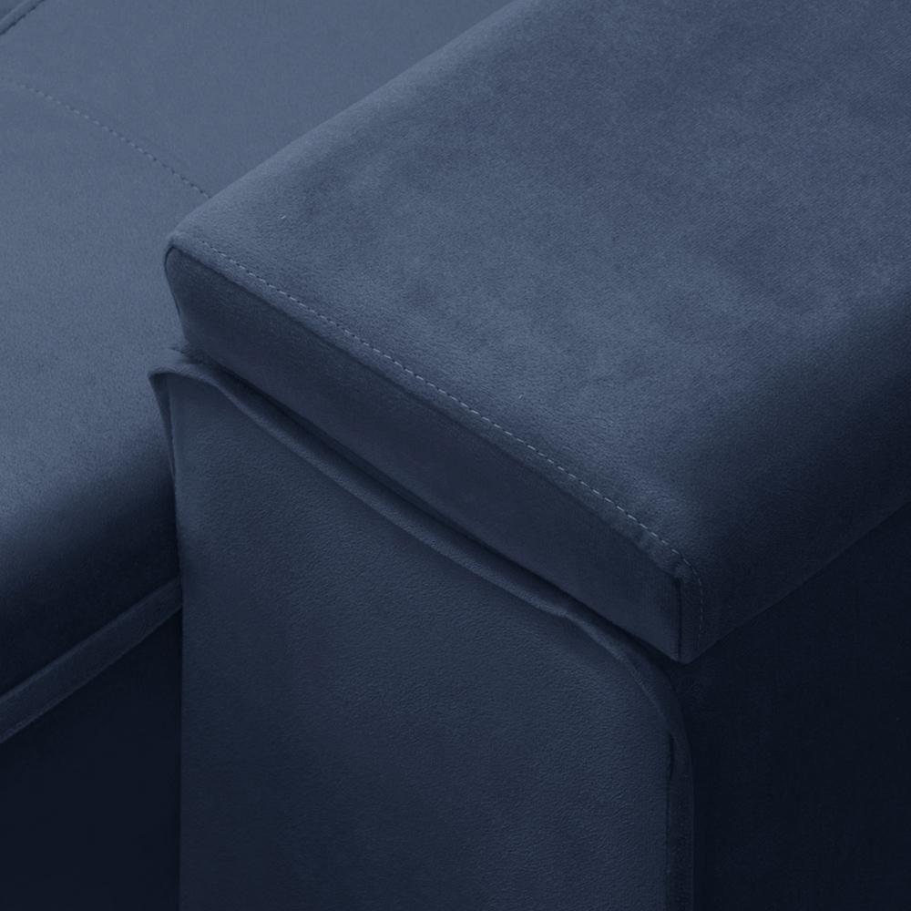 Sofá Retrátil Reclinável Para Sala 3 Lugares 230cm Niels F04 Veludo Azul - Lyam Decor - 10