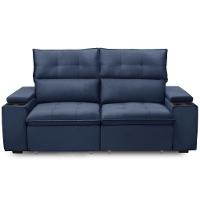 Sofá Retrátil Reclinável Para Sala 3 Lugares 230cm Niels F04 Veludo Azul - Lyam Decor - 3