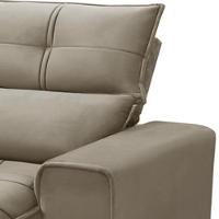 Sofá Retrátil Reclinável Para Sala 3 Lugares 230cm Asaph F04 Veludo Amêndoa - Lyam Decor - 7