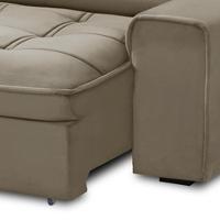 Sofá Retrátil Reclinável Para Sala 3 Lugares 230cm Asaph F04 Veludo Amêndoa - Lyam Decor - 8