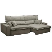 Sofá Retrátil Reclinável Para Sala 3 Lugares 230cm Aisha F04 Veludo Marrom Claro - Lyam Decor - 1