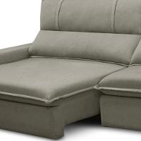 Sofá Retrátil Reclinável Para Sala 3 Lugares 230cm Aisha F04 Veludo Marrom Claro - Lyam Decor - 8