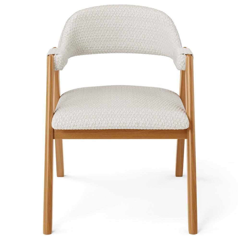 Kit 03 Cadeiras De Jantar E Estar Living Estofada Nadja L02 Bouclê Cru - Lyam Decor - 3