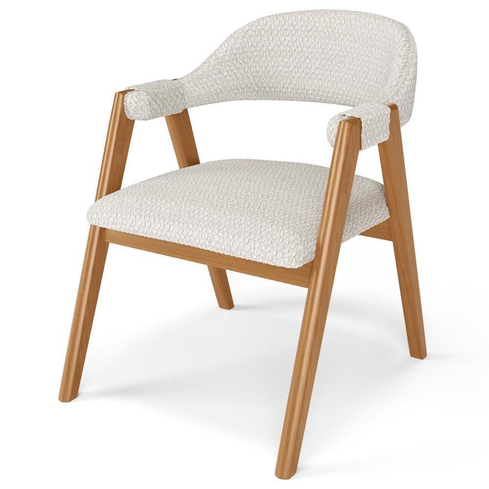 Kit 03 Cadeiras De Jantar E Estar Living Estofada Nadja L02 Bouclê Cru - Lyam Decor - 6