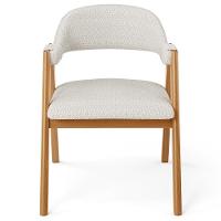 Kit 03 Cadeiras De Jantar E Estar Living Estofada Nadja L02 Bouclê Cru - Lyam Decor - 3