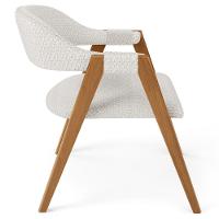 Kit 03 Cadeiras De Jantar E Estar Living Estofada Nadja L02 Bouclê Cru - Lyam Decor - 7