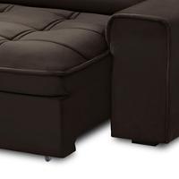 Sofá Retrátil Reclinável Para Sala 3 Lugares 230cm Asaph F04 Veludo Marrom Escuro - Lyam Decor - 8