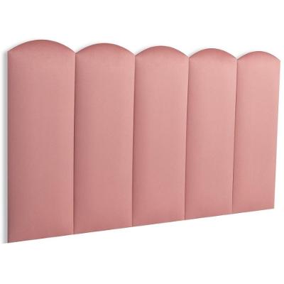 Cabeceira Solteiro Kit 5 Placas Modelo Nuvem - Suede Rosê