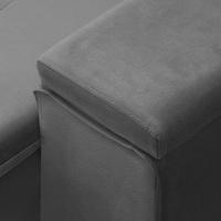 Sofá Retrátil Reclinável Para Sala 3 Lugares 250cm Niels F04 Veludo Cinza Escuro - Lyam Decor - 8