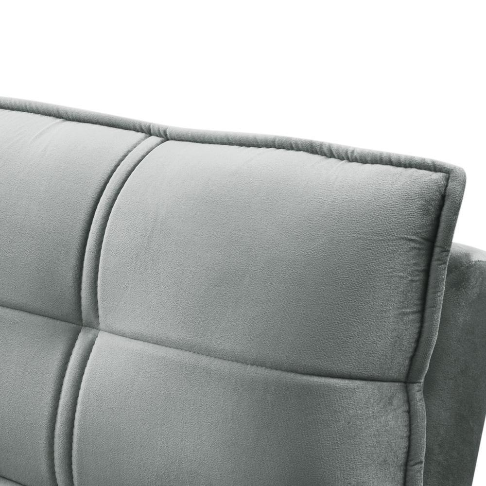 Sofá Retrátil Reclinável Para Sala 3 Lugares 230cm Zayn F04 Veludo Cinza Claro - Lyam Decor - 7