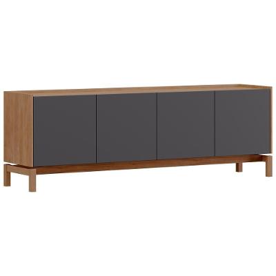 Rack Para Sala De Estar Tv 50 Pol 2 Portas 2 Gavetas Esdras F06 Tauari Concret - Lyam Decor