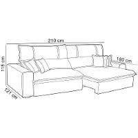 Sofá Retrátil Reclinável Para Sala 3 Lugares 210cm Aisha F04 Veludo Bege - Lyam Decor - 7