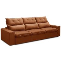 Sofá Retrátil Reclinável Para Sala 3 Lugares 230cm Aires F04 Veludo Terracota - Lyam Decor