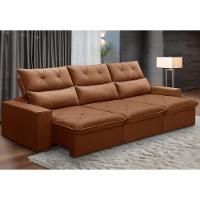 Sofá Retrátil Reclinável Para Sala 3 Lugares 230cm Aires F04 Veludo Terracota - Lyam Decor - 5