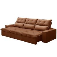 Sofá Retrátil Reclinável Para Sala 3 Lugares 230cm Aires F04 Veludo Terracota - Lyam Decor - 7