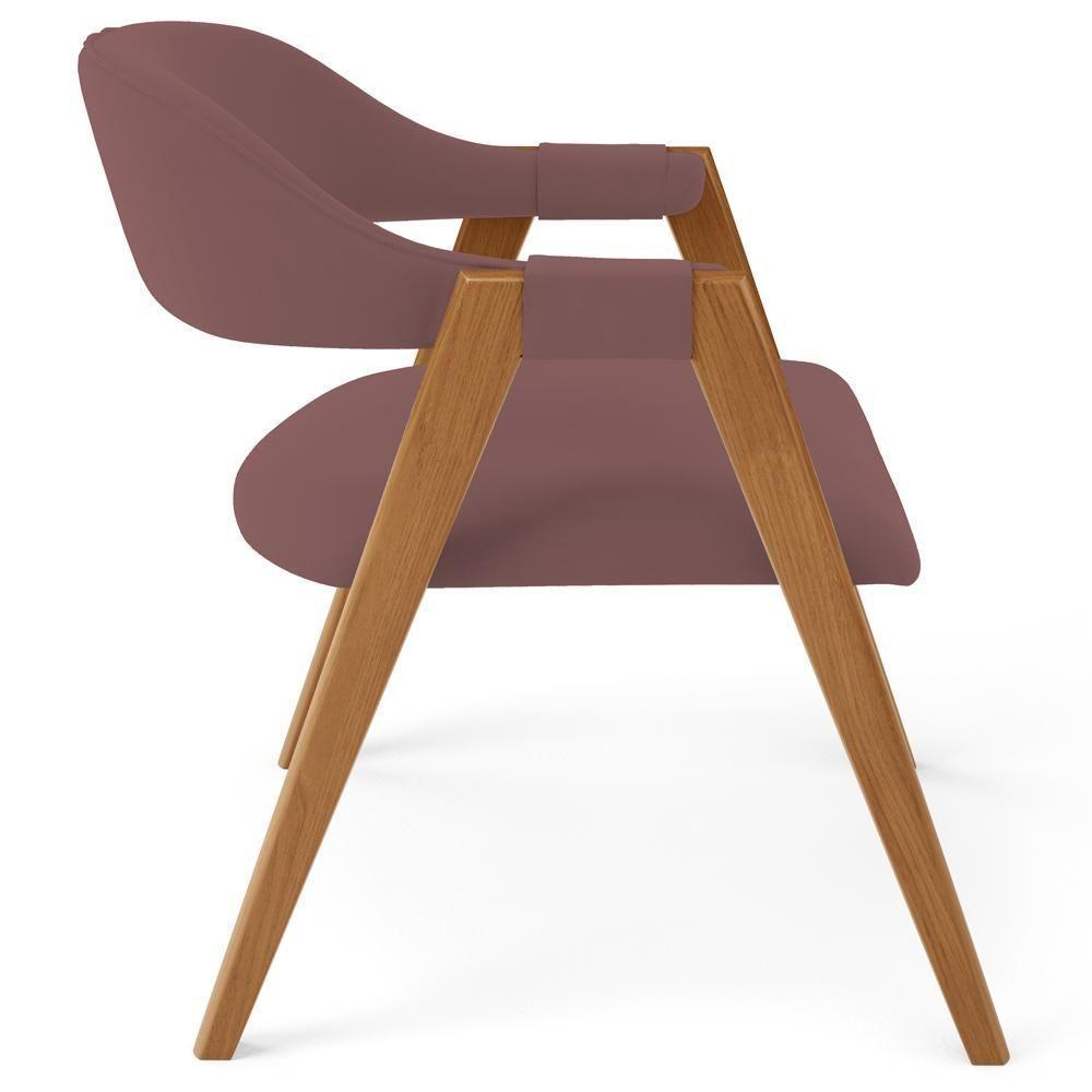 Kit 05 Cadeiras De Jantar E Estar Living Estofada Nadja L02 Suede Rosê - Lyam Decor - 7