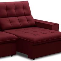 Sofá Retrátil Reclinável Para Sala 3 Lugares 250cm Vincent F04 Veludo Vermelho - Lyam Decor - 5